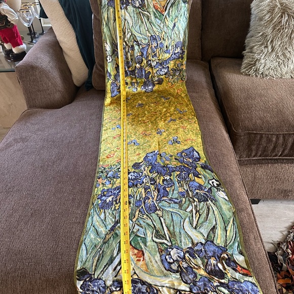 Luxury Long 💜 Vincent Van Gogh “The Irises” 100% Silk Scarf - Picture 2 of 5
